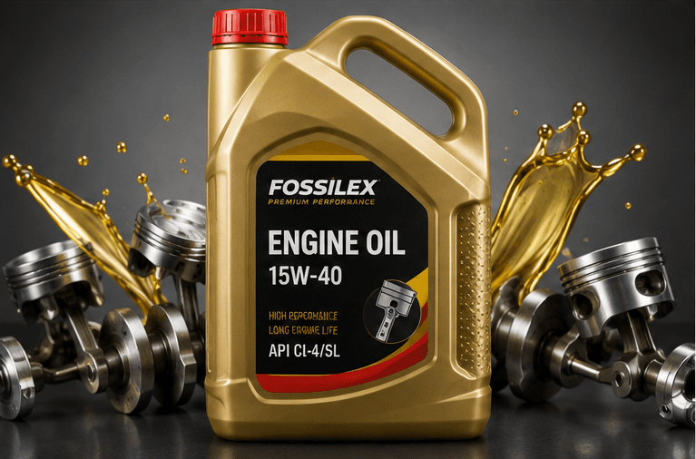 Engine oil being poured into machinery